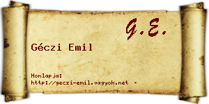Géczi Emil névjegykártya