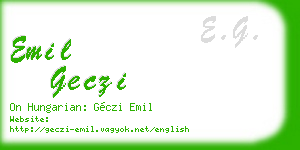 emil geczi business card